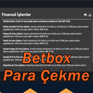 betbox Para Yatırma Limitleri Değişecek Mi